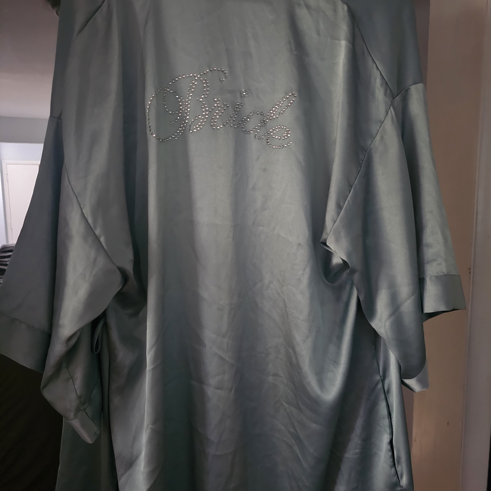 Victoria's Secret Satin Bride Robe - Light Blue
